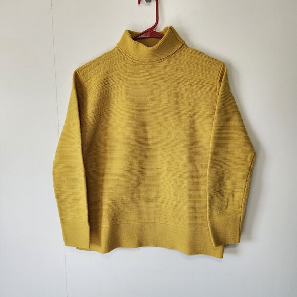 White Stag Sweaters - VTG White Stag Mustard Ribbed Turtleneck Sweater Union Made Side Neck Zip (S/M)